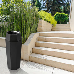 Beamnova 13 Gallon Black Diamond Style Stainless Steel Trash Can with Ashtray for Corridor Courtyard - Beamnovaus.com