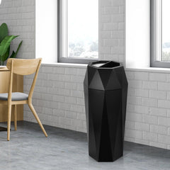Beamnova 13 Gallon Black Diamond Style Stainless Steel Trash Can with Ashtray for Restaurant Bar Counter - Beamnovaus.com