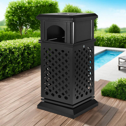 Beamnova 38 Gallon Heavy Duty Outdoor Trash Can with Locking Lid for Courtyard Corridor - Beamnovaus.com