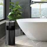 Load image into Gallery viewer, Beamnova 3 Gallon Black Stainless Steel Round Small Bathroom Trash Can - Beamnovaus.com