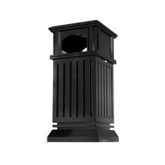 Beamnova 38 Gallon Black Heavy Duty Outdoor Trash Can with Locking Lid and Ashtray for Park Green Area - Beamnovaus.com