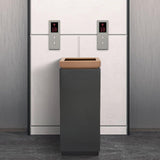 Load image into Gallery viewer, Beamnova 15 Gallon Black with Gold Frame Stainless Steel Trash Can with Ashtray Open Top for Elevator Escalator Entrance - Beamnovaus.com