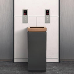 Beamnova 15 Gallon Black with Gold Frame Stainless Steel Trash Can with Ashtray Open Top for Elevator Escalator Entrance - Beamnovaus.com