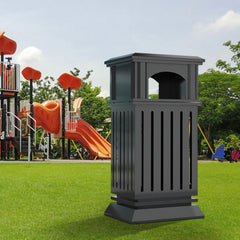 Beamnova 55 Gallon Heavy Duty Outdoor Trash Can with Locking Lid and Ashtray for Park Green Area - Beamnovaus.com
