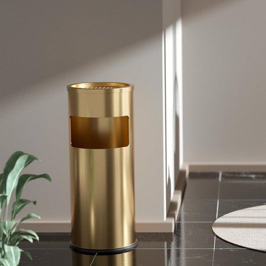 Beamnova Gold Trash Can Round Stainless Steel Commercial Waste Container with Lid and Removable Inner Bucket - Beamnovaus.com