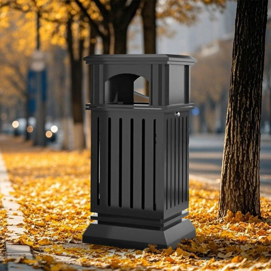 Beamnova 55 Gallon Heavy Duty Outdoor Trash Can with Locking Lid and Ashtray for Street Sidewalk - Beamnovaus.com