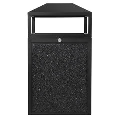 Beamnova 55 Gallon Stone Panels Heavy-Duty Outdoor Commercial Trash Can with Lockable Lid for Plaza Pedestrian Mall - Beamnovaus.com
