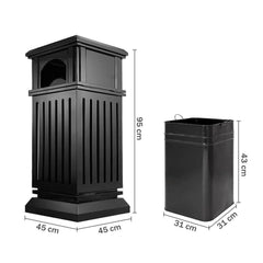 Beamnova 55 Gallon Heavy Duty Outdoor Trash Can with Locking Lid and Ashtray for Plaza Pedestrian Mall - Beamnovaus.com