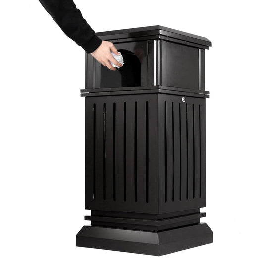 Beamnova 55 Gallon Heavy Duty Outdoor Trash Can with Locking Lid and Ashtray for Plaza Pedestrian Mall - Beamnovaus.com