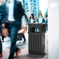 Beamnova 38 Gallon Heavy Duty Outdoor Trash Can with Locking Lid and Ashtray for Plaza Pedestrian Mall - Beamnovaus.com