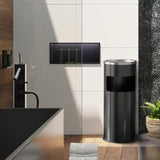 Load image into Gallery viewer, Beamnova 3 Gallon Black Stainless Steel Round Small Bathroom Trash Can - Beamnovaus.com