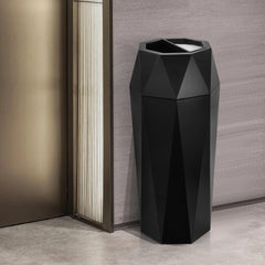Beamnova 13 Gallon Black Diamond Style Stainless Steel Trash Can with Ashtray for Elevator Escalator Entrance - Beamnovaus.com