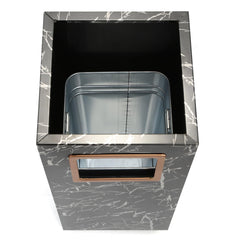Beamnova 15 Gallon Black Marbling Stainless Steel Trash Can with Ashtray for Elevator Escalator Entrance - Beamnovaus.com