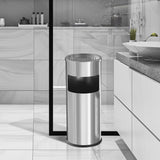 Load image into Gallery viewer, Beamnova 3 Gallon Silver Stainless Steel Round Small Bathroom Trash Can - Beamnovaus.com