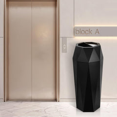 Beamnova 13 Gallon Black Diamond Style Stainless Steel Trash Can with Ashtray for Elevator Escalator Entrance - Beamnovaus.com