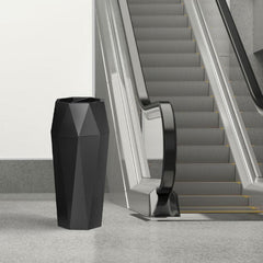 Beamnova 13 Gallon Black Diamond Style Stainless Steel Trash Can with Ashtray for Elevator Escalator Entrance - Beamnovaus.com