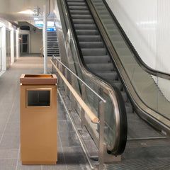 Beamnova 15 Gallon Rose Gold Stainless Steel Trash Can with Ashtray for Elevator Escalator Entrance - Beamnovaus.com