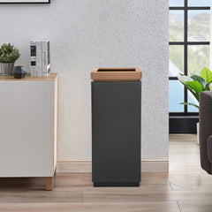 Beamnova 15 Gallon Black with Gold Frame Stainless Steel Office Trash Can with Ashtray Open Top - Beamnovaus.com