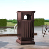 Load image into Gallery viewer, Beamnova 38 Gallon Brown Heavy Duty Outdoor Trash Can with Locking Lid and Ashtray for Corridor Courtyard - Beamnovaus.com
