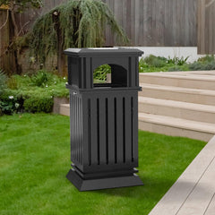 Beamnova 38 Gallon Heavy Duty Outdoor Trash Can with Locking Lid and Ashtray for Park Green Area - Beamnovaus.com