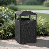 Load image into Gallery viewer, Beamnova 55 Gallon Stone Panels Heavy-Duty Outdoor Commercial Trash Can with Lockable Lid - Beamnovaus.com