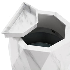 Beamnova 13 Gallon White Marbling Diamond Style Stainless Steel Trash Can with Ashtray for Elevator Escalator Entrance - Beamnovaus.com