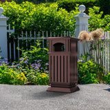 Load image into Gallery viewer, Beamnova 38 Gallon Brown Heavy Duty Outdoor Trash Can with Locking Lid and Ashtray for Park Green Area - Beamnovaus.com