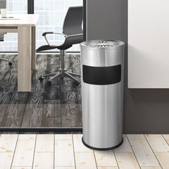 Beamnova 30L/8 Gallon Silver Stainless Steel Office Trash Can with Ashtray - Beamnovaus.com