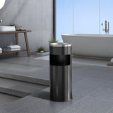 Load image into Gallery viewer, Beamnova 3 Gallon Black Stainless Steel Round Small Bathroom Trash Can - Beamnovaus.com