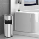 Load image into Gallery viewer, Beamnova 3 Gallon Silver Stainless Steel Round Small Bathroom Trash Can - Beamnovaus.com