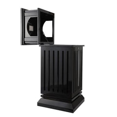 Beamnova 38 Gallon Black Heavy Duty Outdoor Trash Can with Locking Lid and Ashtray for Park Green Area - Beamnovaus.com