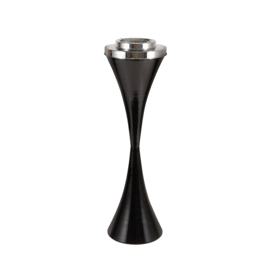 Black Stainless Steel Floor Standing Ashtray Receptacle with Lid for Office - Beamnovaus.com