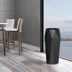 Beamnova 13 Gallon Black Diamond Style Stainless Steel Trash Can with Ashtray for Restaurant Bar Counter - Beamnovaus.com