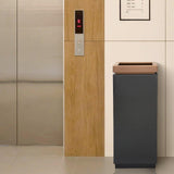 Load image into Gallery viewer, Beamnova 15 Gallon Black with Gold Frame Stainless Steel Trash Can with Ashtray Open Top for Elevator Escalator Entrance - Beamnovaus.com