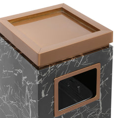 Beamnova 15 Gallon Black Marbling Stainless Steel Trash Can with Ashtray for Elevator Escalator Entrance - Beamnovaus.com