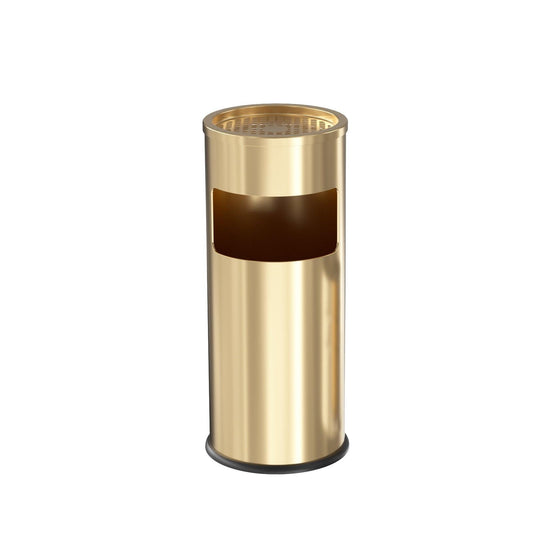 Beamnova 3 Gallon Gold Stainless Steel Round Small Bathroom Trash Can with Lid - Beamnovaus.com