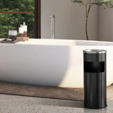 Load image into Gallery viewer, Beamnova 3 Gallon Black Stainless Steel Round Small Bathroom Trash Can - Beamnovaus.com